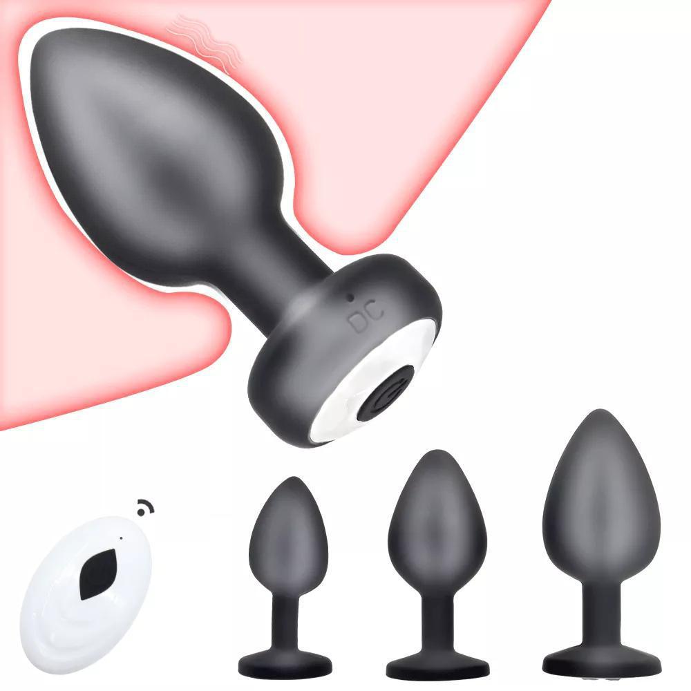 Rechargeable remote control fun vibrator liquid silicone anal sex supplies anal expander backyard anal plug