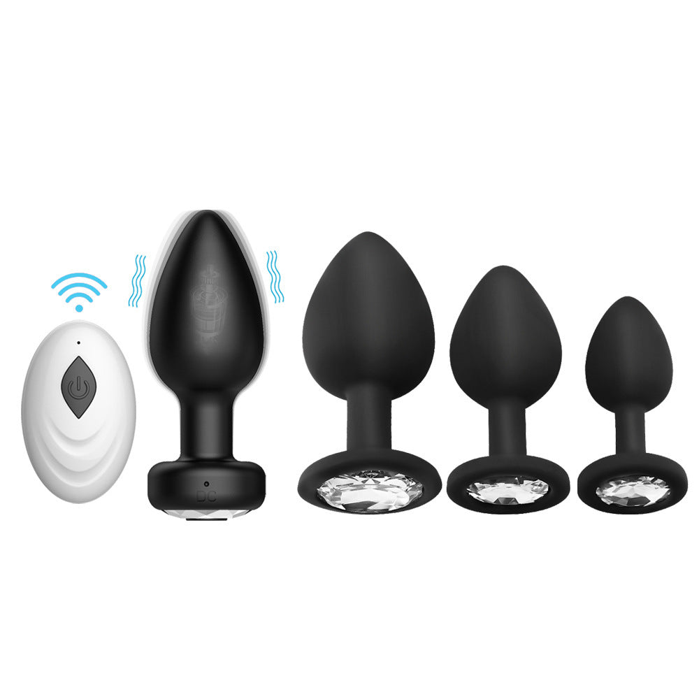 Rechargeable remote control fun vibrator liquid silicone anal sex supplies anal expander backyard anal plug