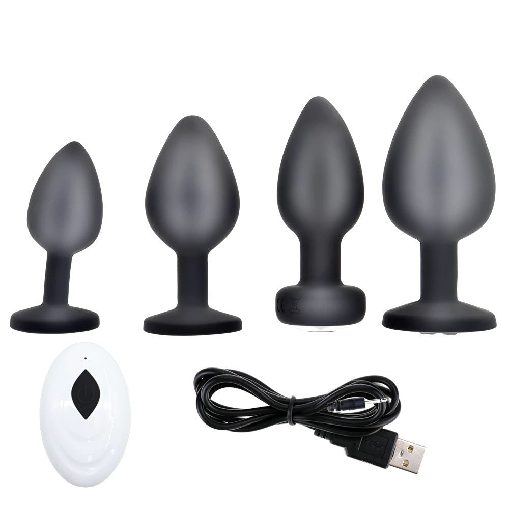 Rechargeable remote control fun vibrator liquid silicone anal sex supplies anal expander backyard anal plug