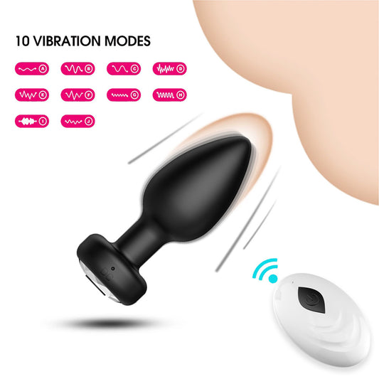 Rechargeable remote control fun vibrator liquid silicone anal sex supplies anal expander backyard anal plug